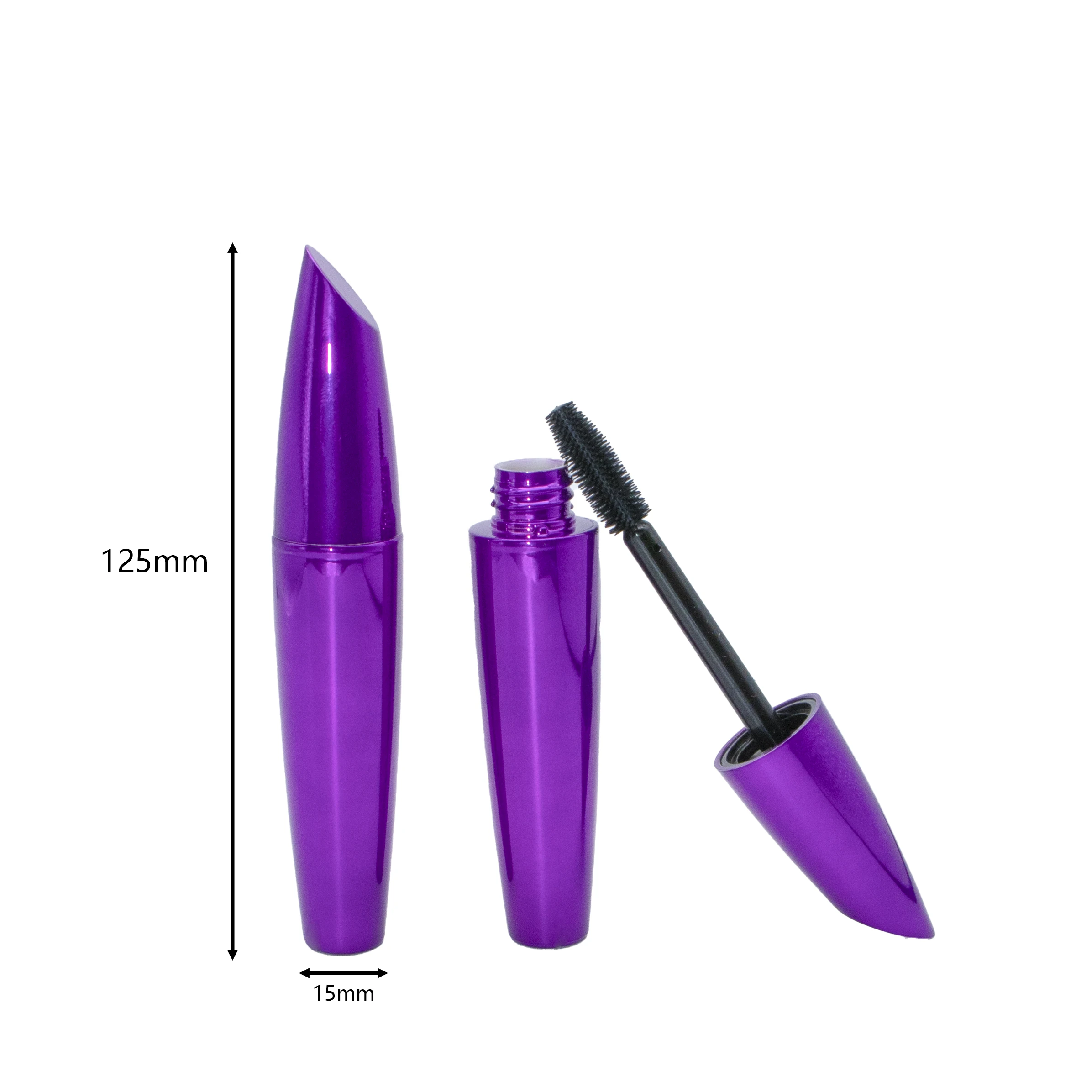Blowing Bottle Injection Mascara Tube Bright Purple Coarse Rubber Brush