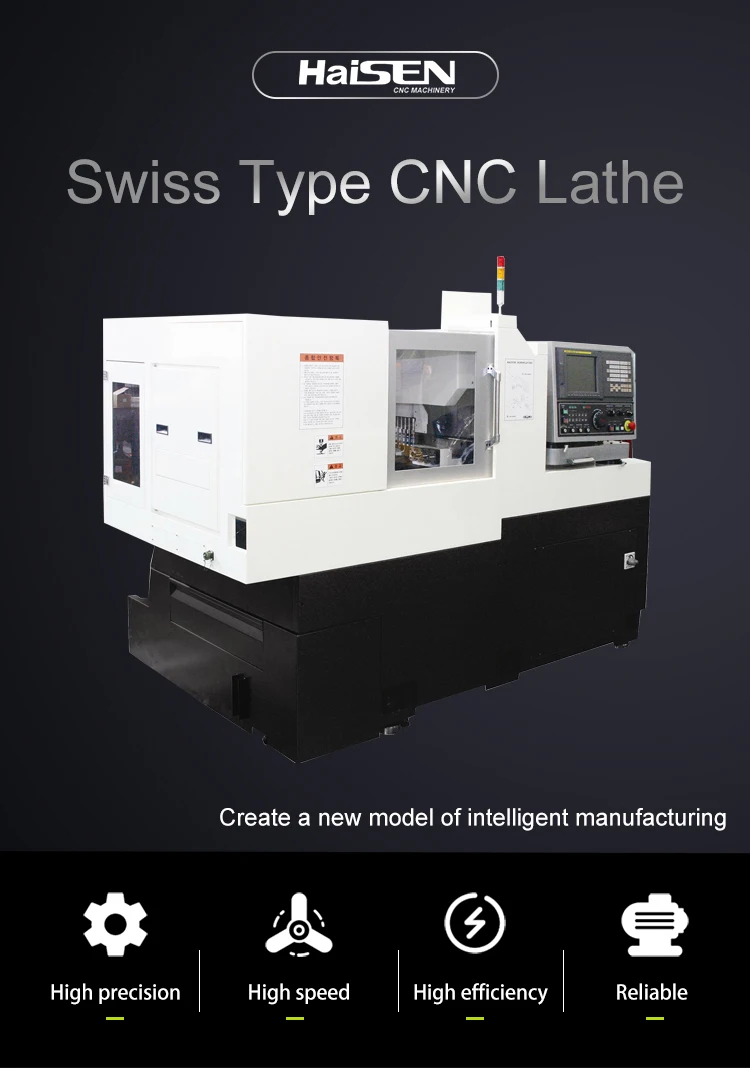 Swiss Type Dual Spindle Multitool High Speed Longitudinal Cutting