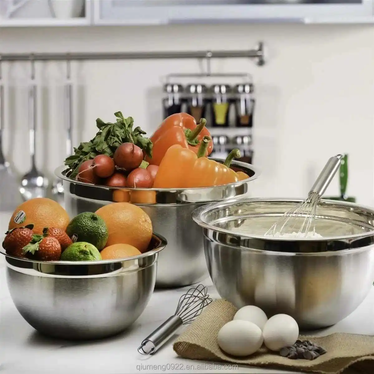 Set of 6 Stainless online Steel Mixing Bowls, Easy To Clean, Nesting Bowls