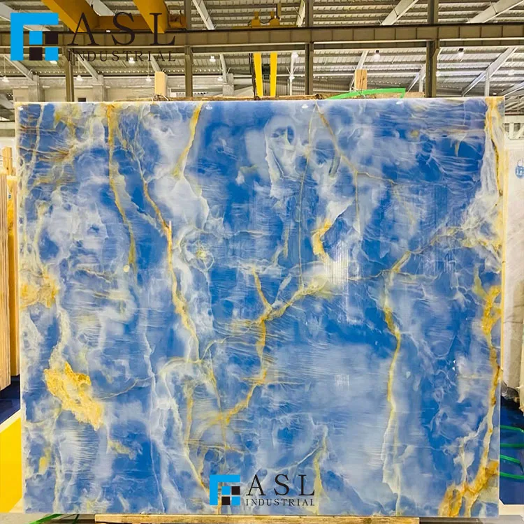 Blue onyx floor tile gold onyx natural stone slab tile