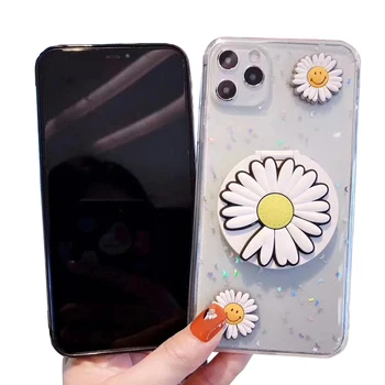 Cute Daisy Flower Mirror Phone Case for Samsung Galaxy S3 S4 S5 Neo S6 S7 Edge S8 Plus S9 S10e S20 Ultra Holder TPU Back Cover
