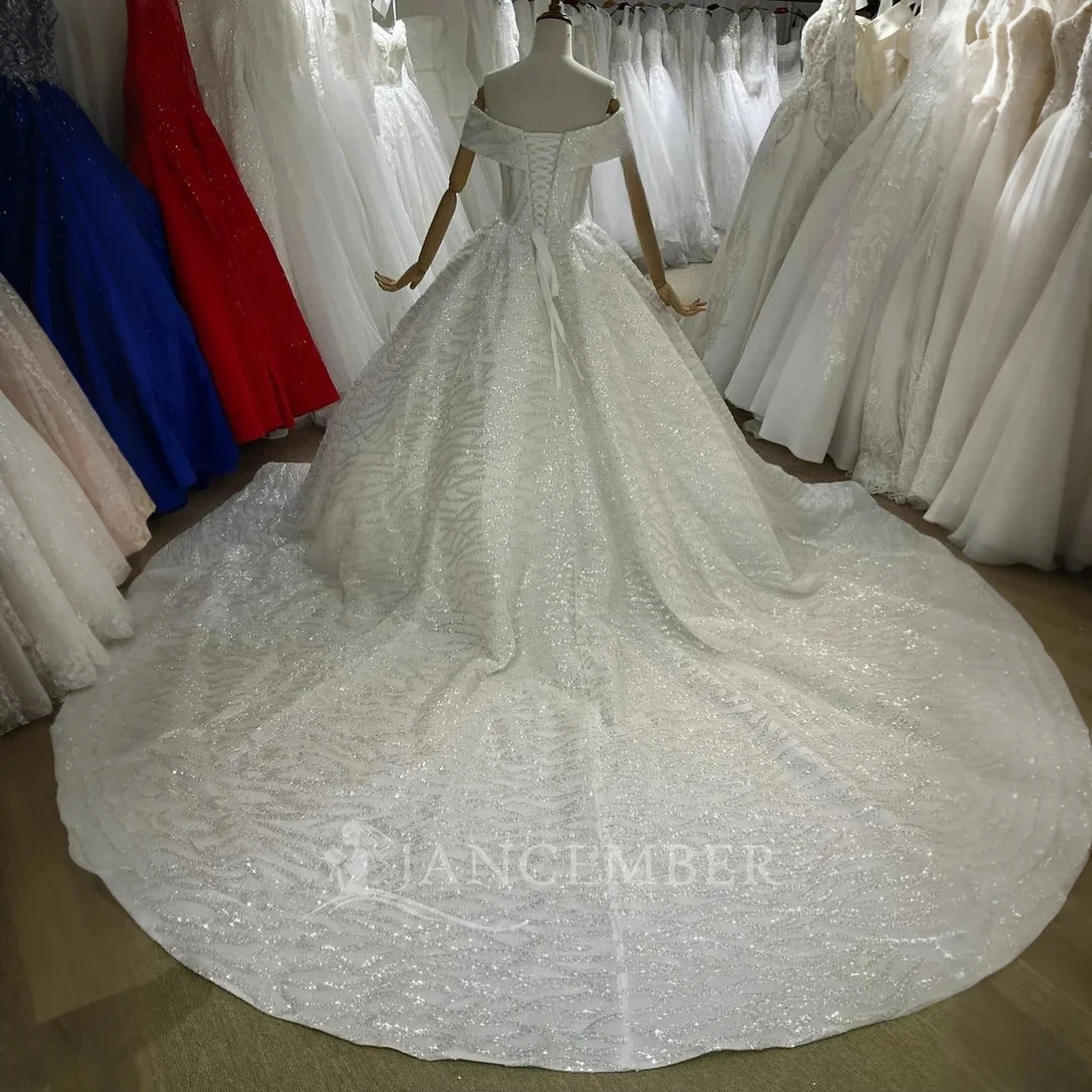 Modest Glitter Princess Ball Gown Wedding Dresses Sequined Pleat Brides Dresses Long Train Wedding Gowns Lsbh10 Modest Glitter Princess Ball Gown Wedding Dresses Sequined Pleat Brides Dresses Long Train Wedding Gowns Lsbh10