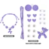 สีม่วงและสีขาว [ชุดวัสดุ DIY Bubble Dog]