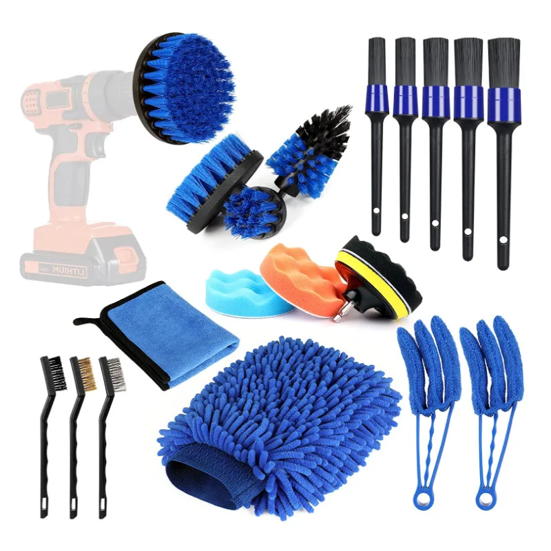 Car Wash Interior Automatic Brush 20 Pcs Cleaning Brush Set For Car