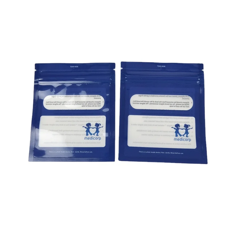 Matte Black Small Reusable Ziplock Packaging Bags For Clear Invisible Aligners Bag Orthodontic Remover Packing Bags
