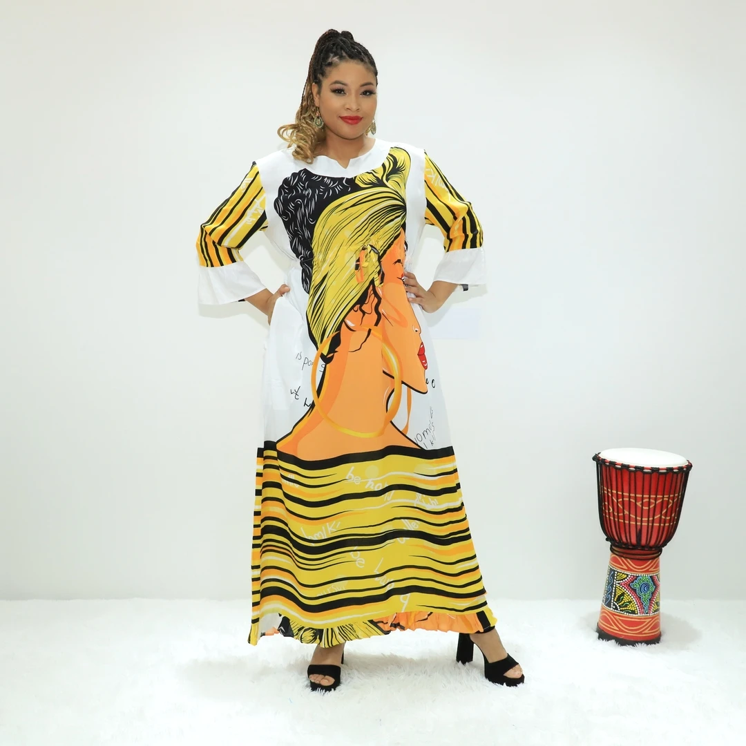 African Dresses Ladies African Prints Straight Dress AC14-A30FY Togo Boubou  Abaya
