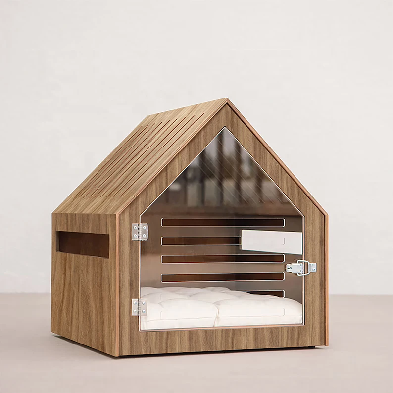 Customized Solid Wood Dog House Indoor Luxury Wooden Pet House Cat Dog