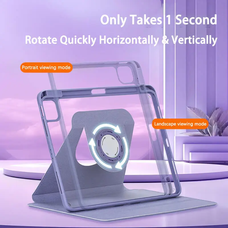 product customizable 360 degree rotating three fold acrylic and plastic made with pu by business type for ipad 11 generation table case-4