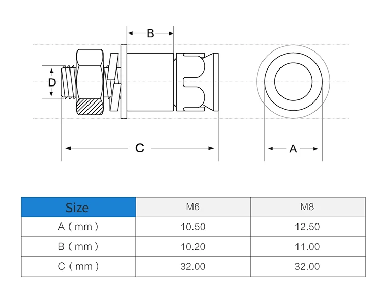 Stainless Steel High Quality Undercut Anchor Bolt/ Knocking Type Back