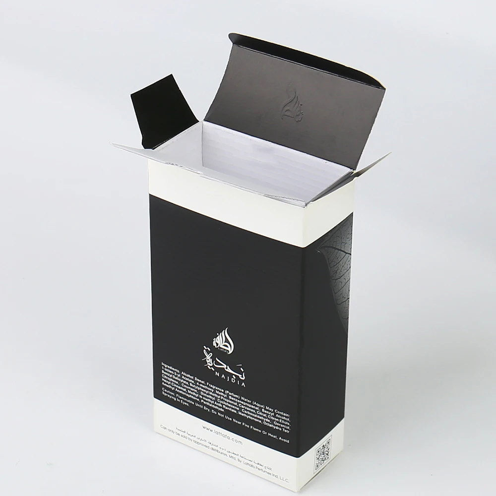 product luxury custom soft white card paper perfume box with hot silver stamping embossing for cosmetic arab perfume bottle packaging-4