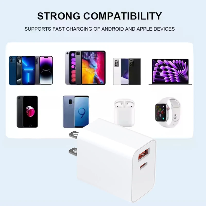 PD 30W Fast Charger Smart Technology Multi-Function for Mobile Phones Watches 5V 9V 12V 3A 20V1.5A Plastic FCC Certified