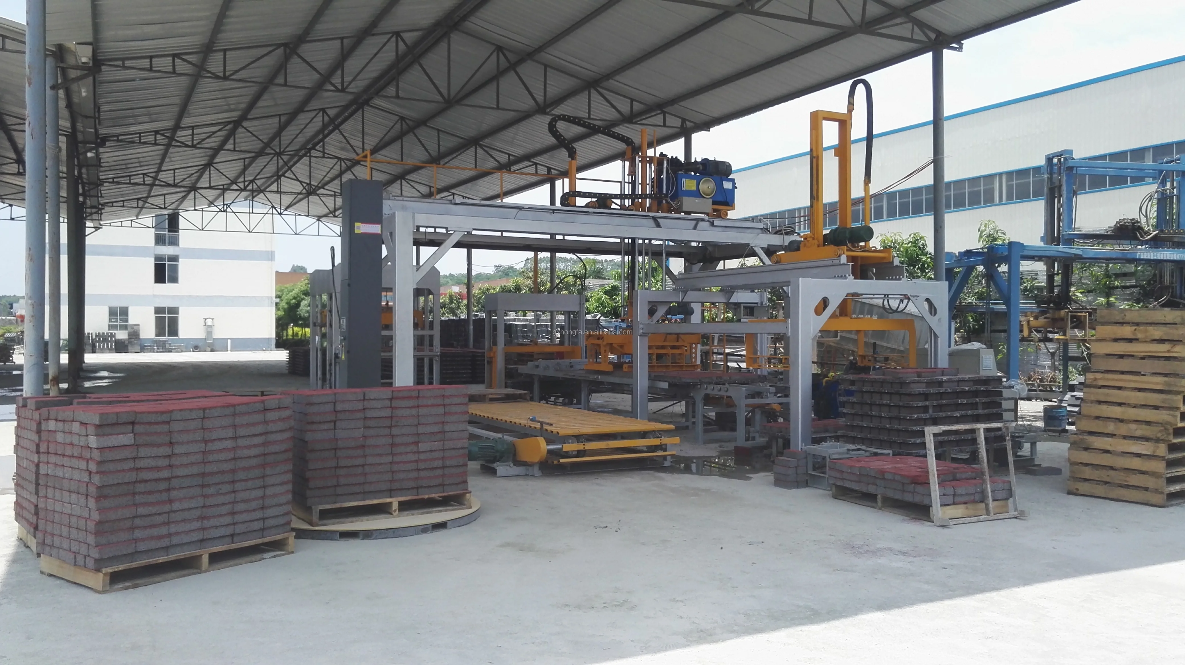 Interlocking Paving Stone Kerb  Brick Making Machinery of  Block Clamper  Block Stacker Brick Cubing Machine System in Nigeria