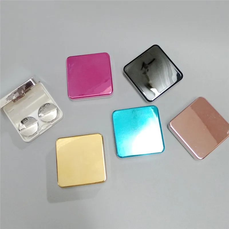 K1060 Cute Glossy Contact Lens Case Travel Glasses Lenses Box Unisex Eyes Care Kit Holder