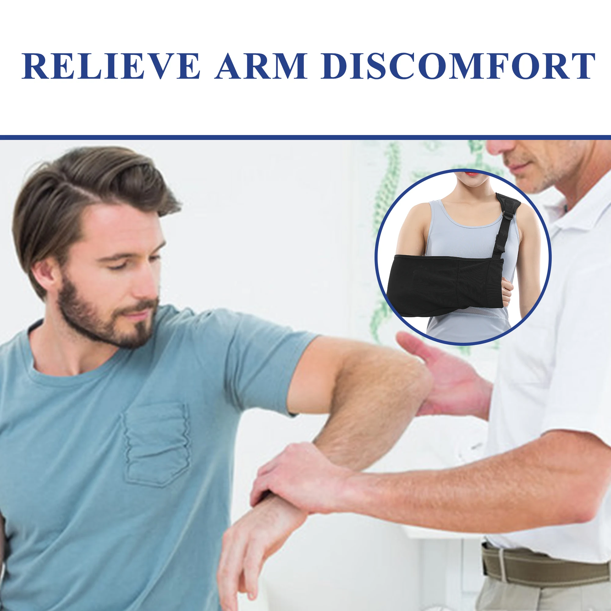 High Quality Adjustable Shoulder Arm Support Brace Class I Plastic Arm Sling for Rehabilitation for Health Care