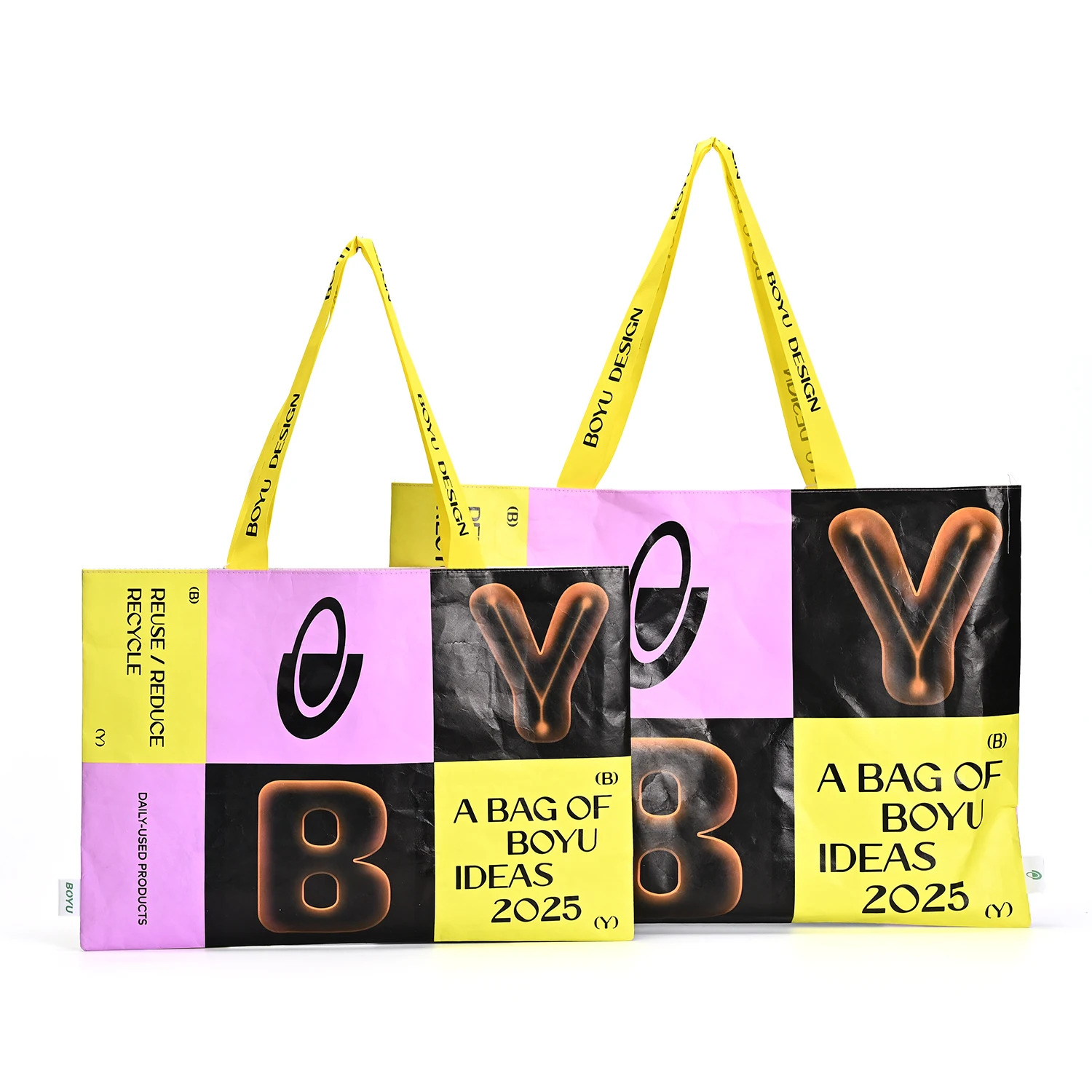 Eco-friendly Medium-sized Dupont Paper Coated Tyvek Tote Bag Light Strong Reusable Shopping Pouch Colorful Screen Beach Bag manufacture