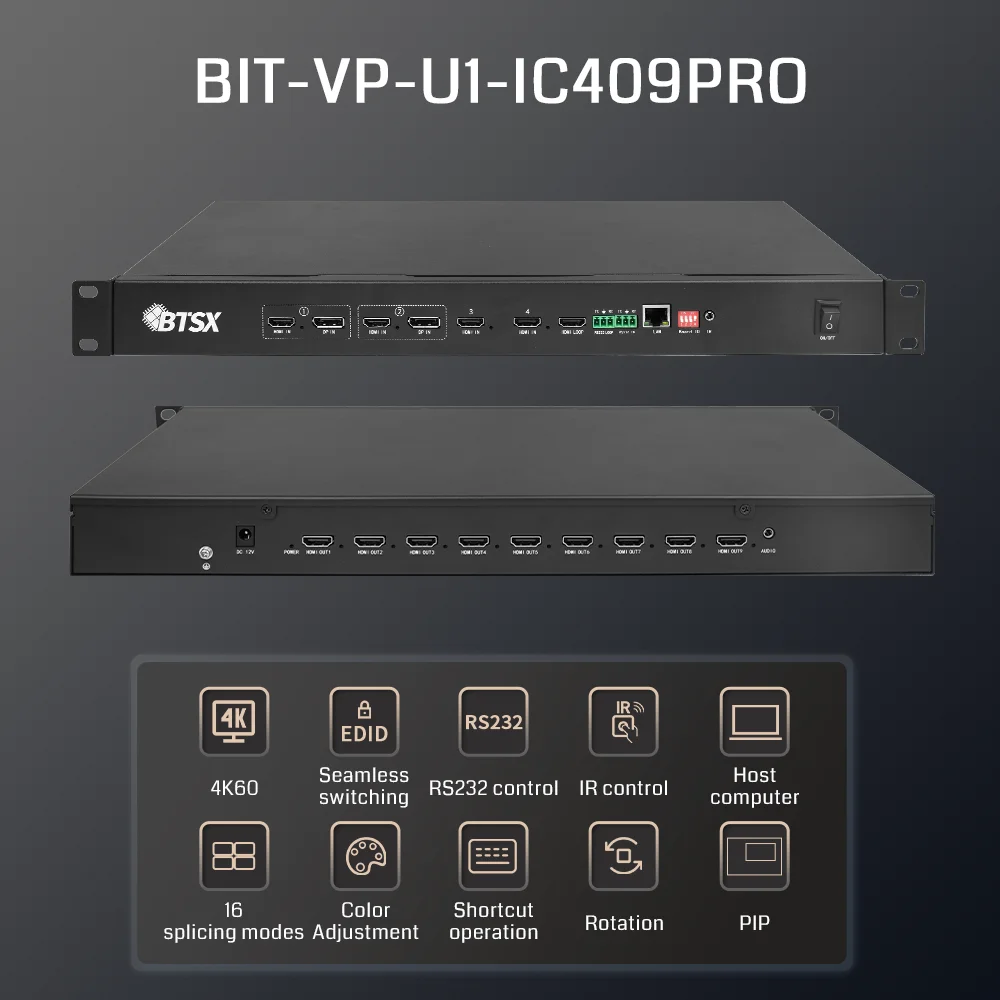 Bitvisus 4k*2k60 Audio Follow Out Multiview Hdmi Video Switcher Mixer