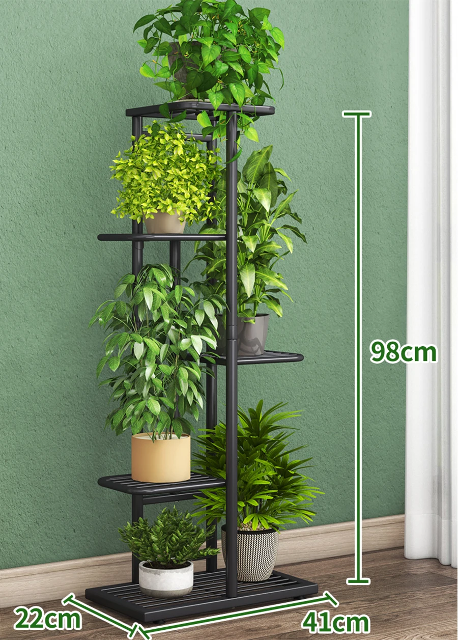 Wholesale 5 Layers Metal Flower Pots Display Racks Flower Shelf Balcony