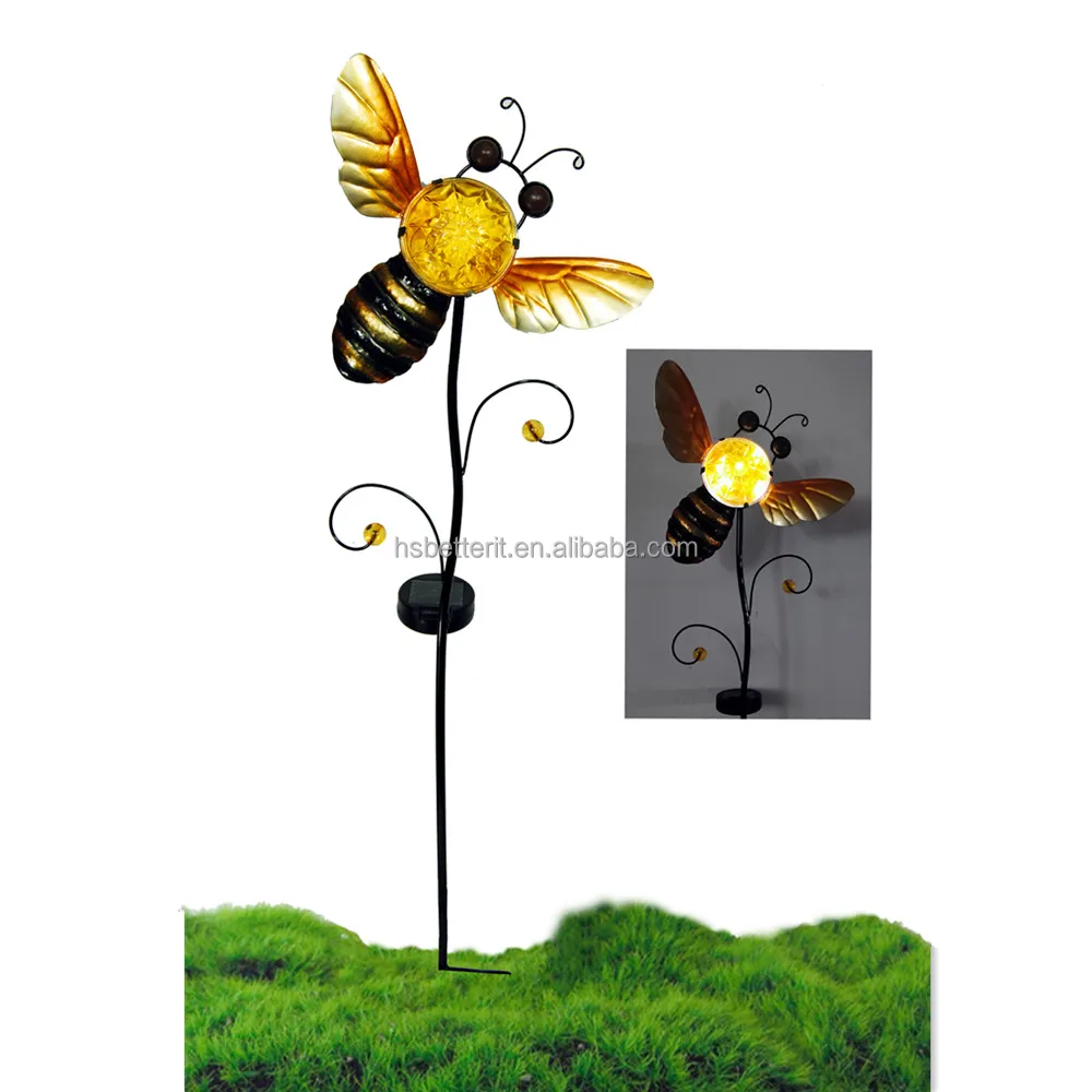 BETTER Professional Led Light Solar Metal Insect Dragonfly Shape  Stake Bee