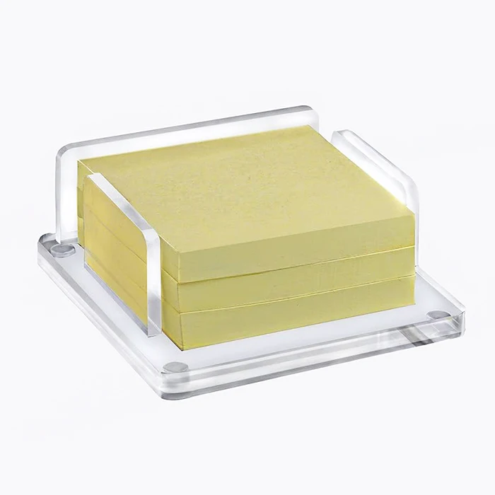 Desktop Open Mouth Clear Acrylic Memo Pads Stand Peerspex Sticky Note Holder for Office Stationery Store