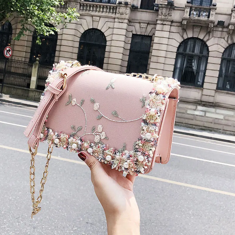 New Arrival Promotion Hot Selling Chain Bag Ladies Small Fashion Messenger  Bag Flower Handbag Women Shoulder Bags