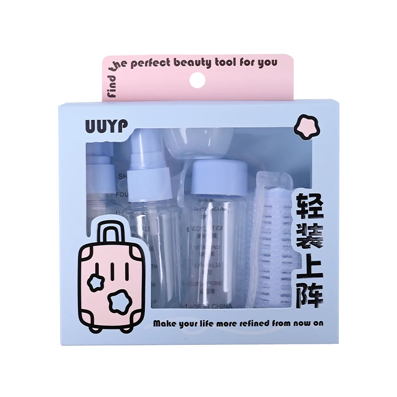 Cosmetic Travel Bottles Set Travel Size Containers Leak Proof Tubs Refillable Liquid Accessories with Hair Roller He095834e6cae4fbabdcaeb2f0544616df