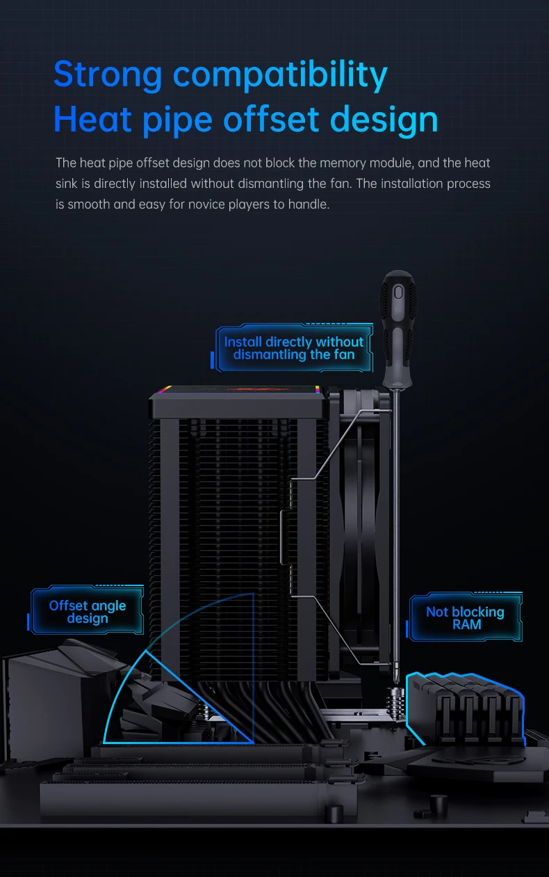 Snowman 6 Heat Pipe CPU Cooler - Quiet & Efficient Cooling