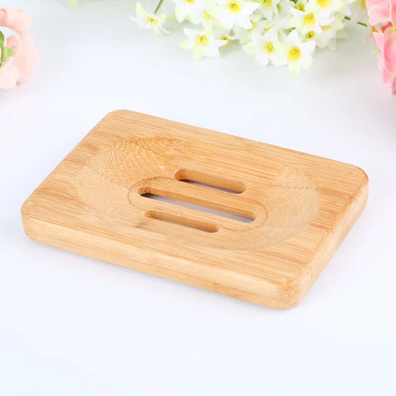 Natural Wood Soap Tray Holder Dish Bath Shower Soap Box Plate Home Storage 