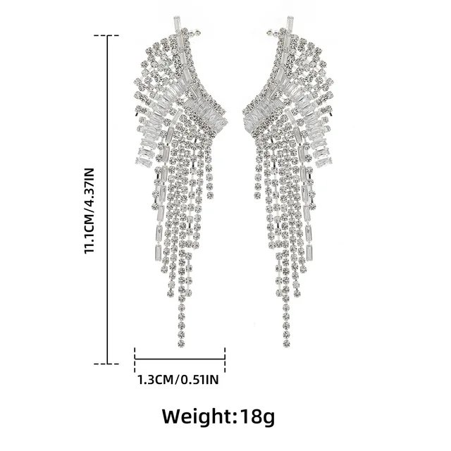 New bride bridesmaid diamond studded irregular tassel famous personality explosive fashion wholesale Stud Earrings for Women