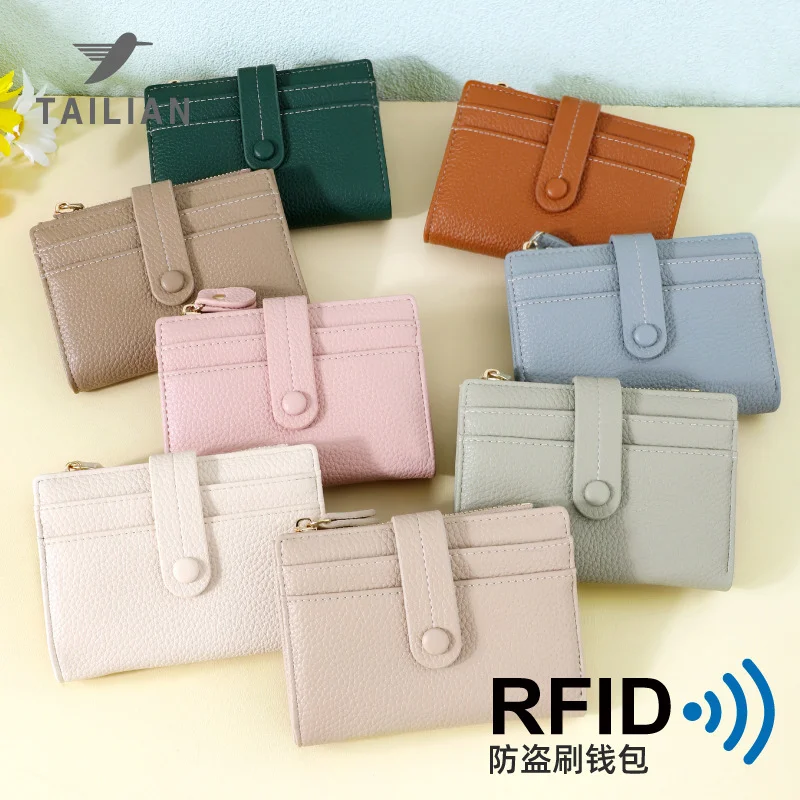 Cartera antirrobo con bloqueo RFID, nueva ranura para varias