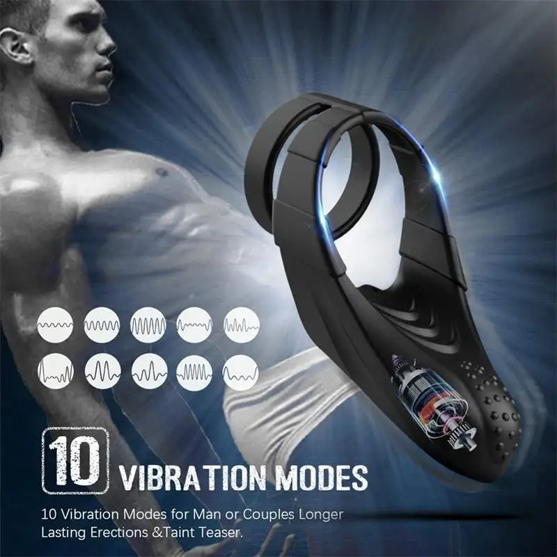 Vibrating Penis Ring with Taint Teaser, Dildo Vibrator Stretchy Cock Ring  Testis Stimulator, Couples Vibrator Cock Ring