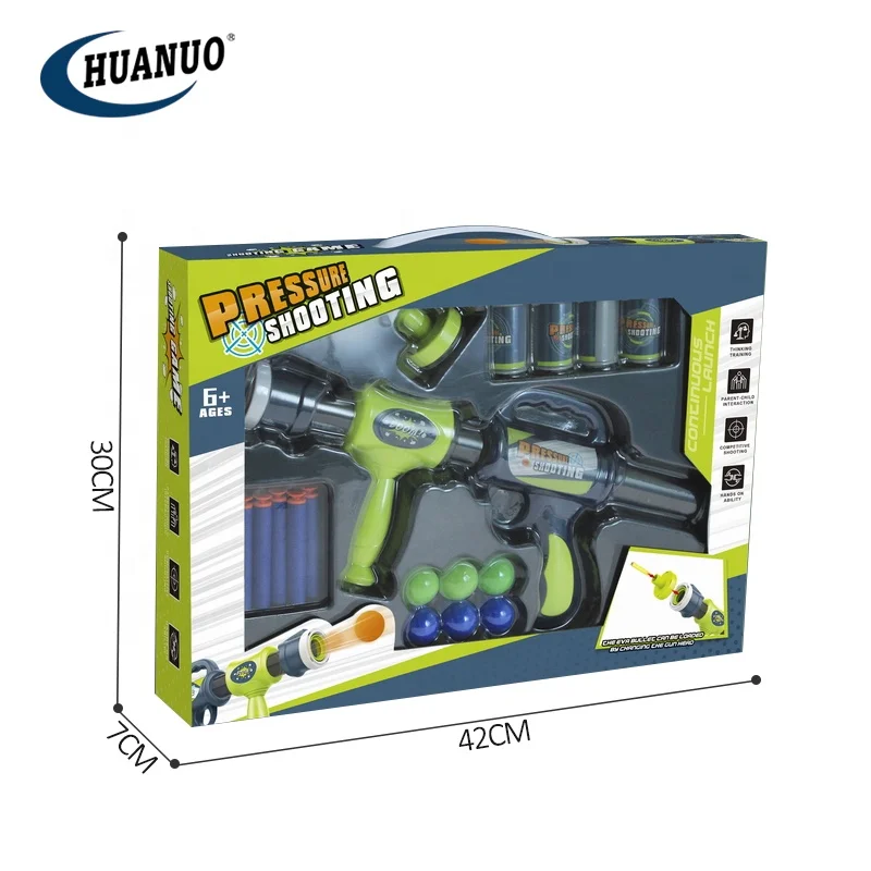 Hot Sale Kids Air Pressure Shooting Gun Eva Soft Foam Ball Bullet Blaster Toys Air Shooting Gun