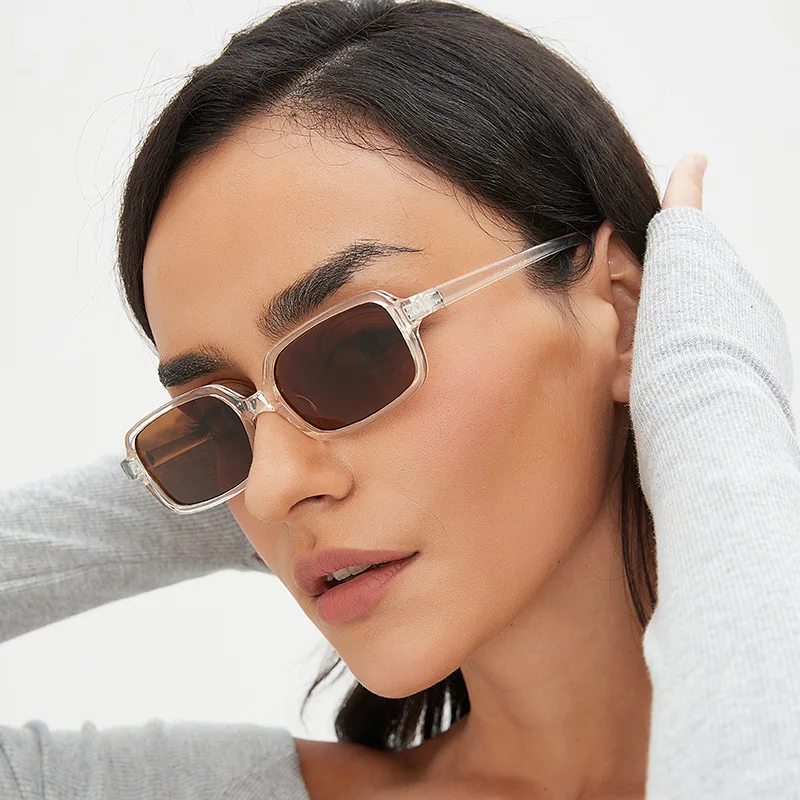 Nueva gran oferta, gafas de sol con montura cuadrada pequeña, gafas de sol a la moda para mujer, gafas Vintage para hombre, gafas con logotipo personalizado, sombrilla de tendencia