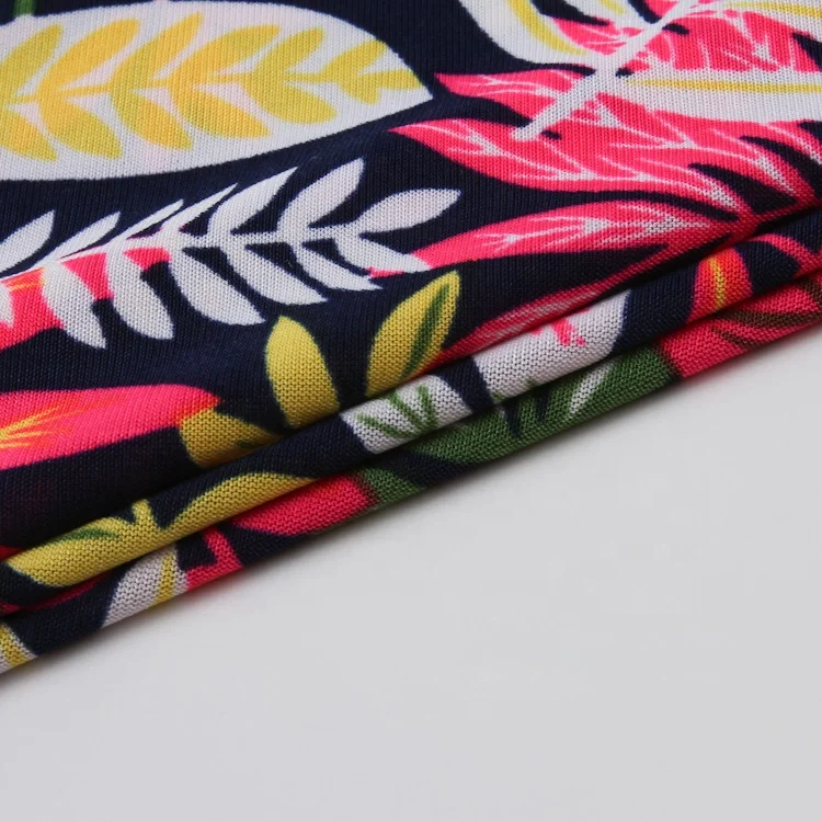 Подгонянная Мода 4 способ стрейч дизайн ваш собственный fdy Тропический Принт ткань