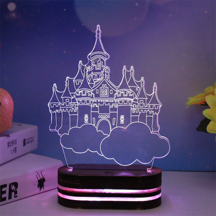 Kids Gift LED Lamps - Touch 7 Color USB Acrylic 3D Night Light