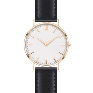 New Fashion Women Quartz Watches Rose Gold Case 3 Hands Classic Simple Design Leather Band