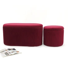 Factory Price Velvet Stool Tufted Ottoman Round Stool Pouffe Ottoman Footstool Chair Foot Stool