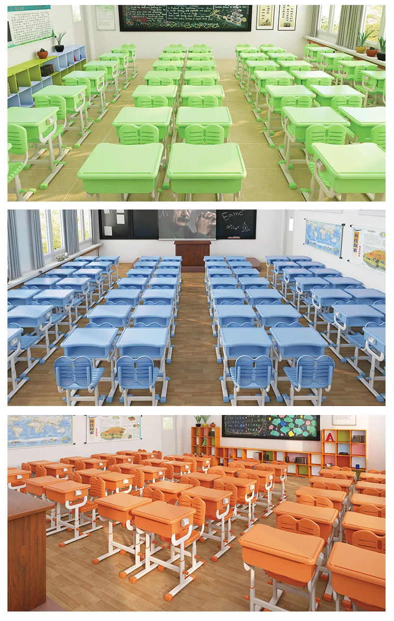 Factory Wholesale School Furniture Classroom Primary Student School Table Desk And Chair Set