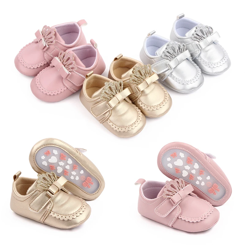 High Quality Soft PU Leather Baby Girl Princess Shoes 2022