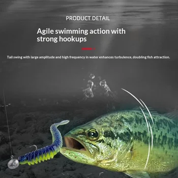 Lure Floating Anti-thread Needle Tail Stainless Steel Soft Bait Light Smell Dance Worm Inverted Fishing Ned Black Pit Fish – Soft Lure – view 4