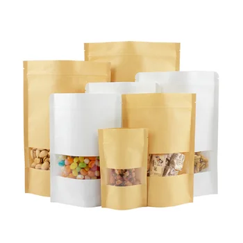 Kraft Food Tea Snack Packaging Brown Paper Bags With Your Own Logo Kraft