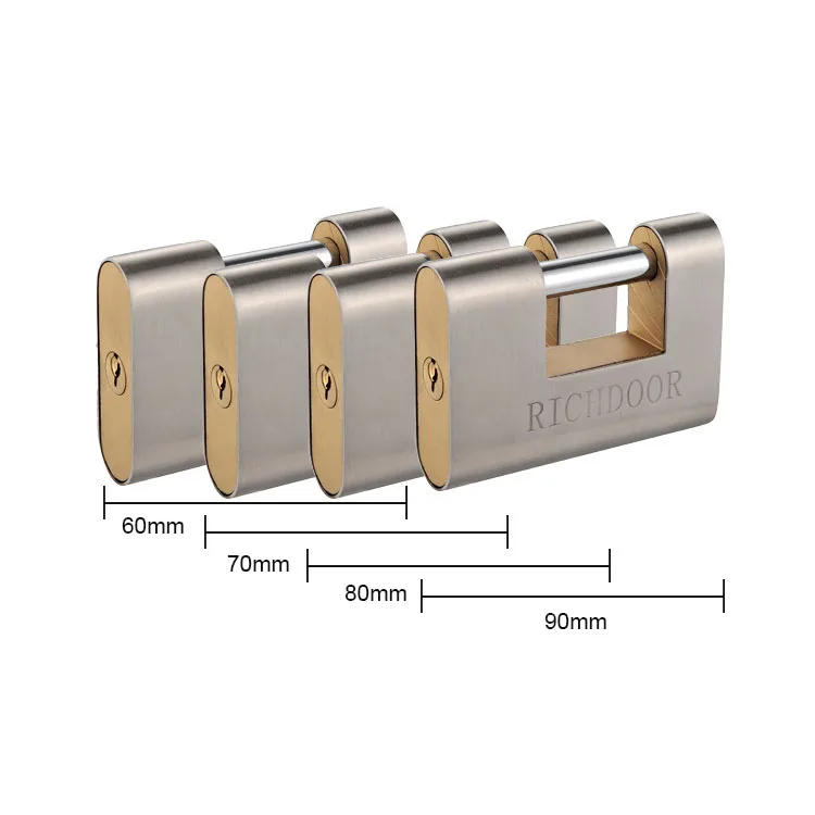 High Security Heavy Duty Padlock Stainless Steel Armoured Iron Body Arc Type Full Wrapped