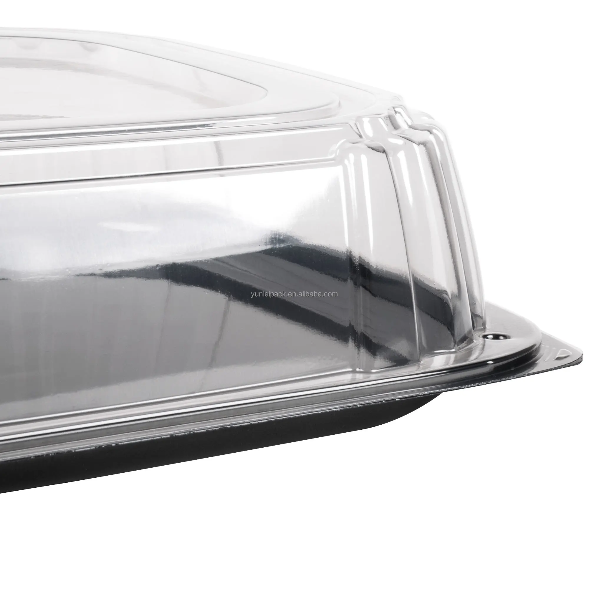 High Quality Black Rectangular Stackable Food Catering Tray Clear ...