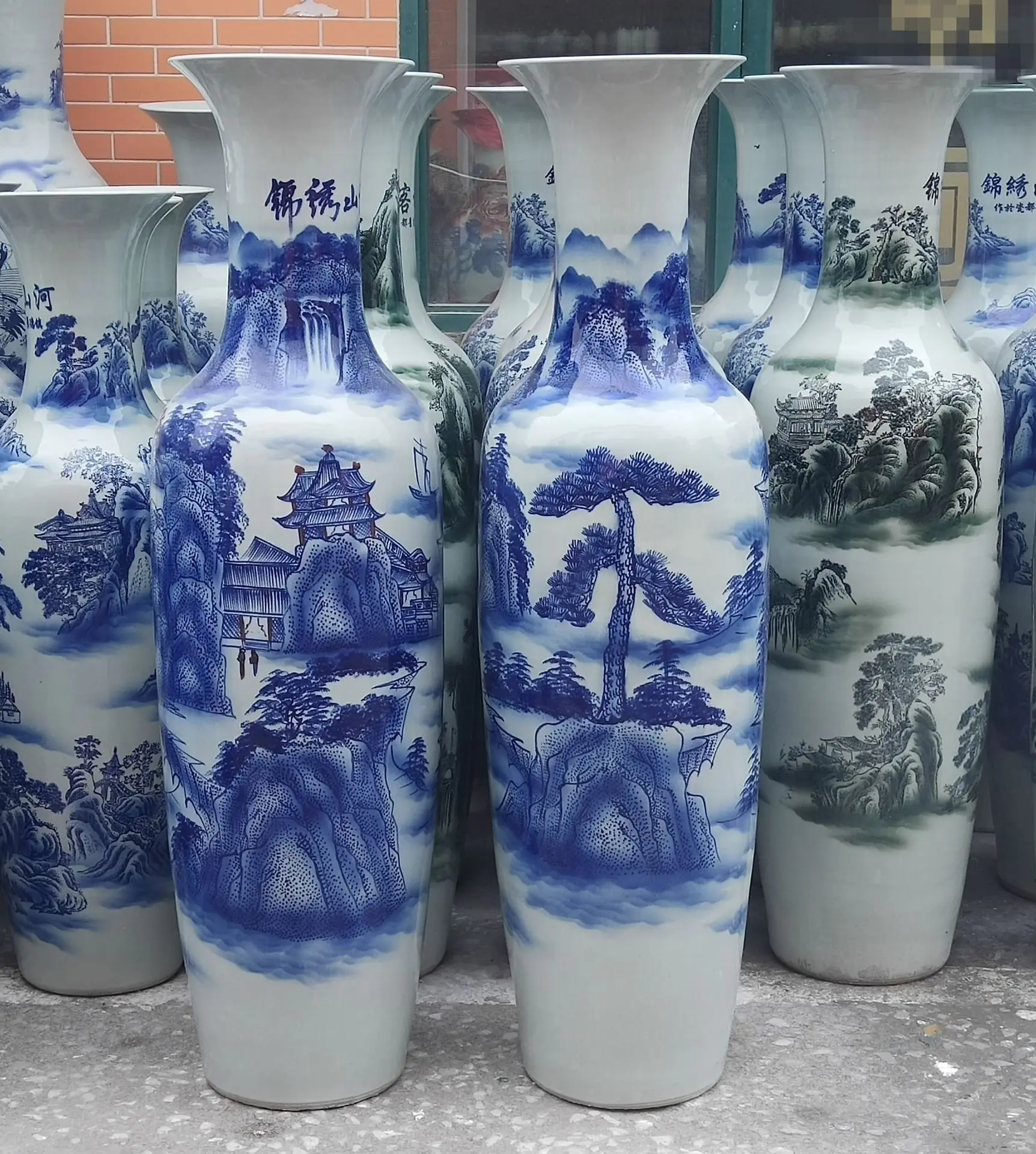 Jingdezhen Blue and White Ceramic Floor Vase - Unique & Eco-friendly