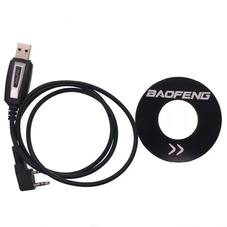 Wholesale BaofengトランシーバーUV-5R双方向ラジオ用BF-888s UV5RKポートドライバーCDソフトウェアデータライン USBプログラミングケーブル付き From