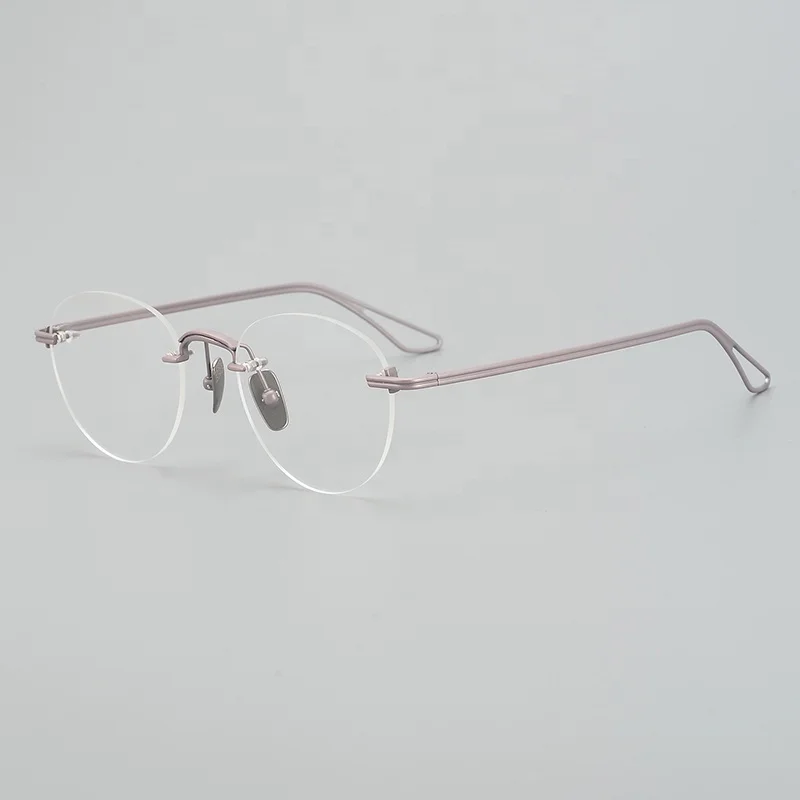 2023 New Glasses Titanium Myopia Optical Glasses Frame Frameless Fashion Round Eyeglass Frame