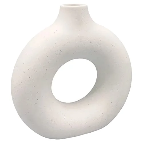 Modern Home Minimalist White Ceramic Pampas Flower Vase Matte Finish for Wedding Living Room Office Table Decorative Accessory