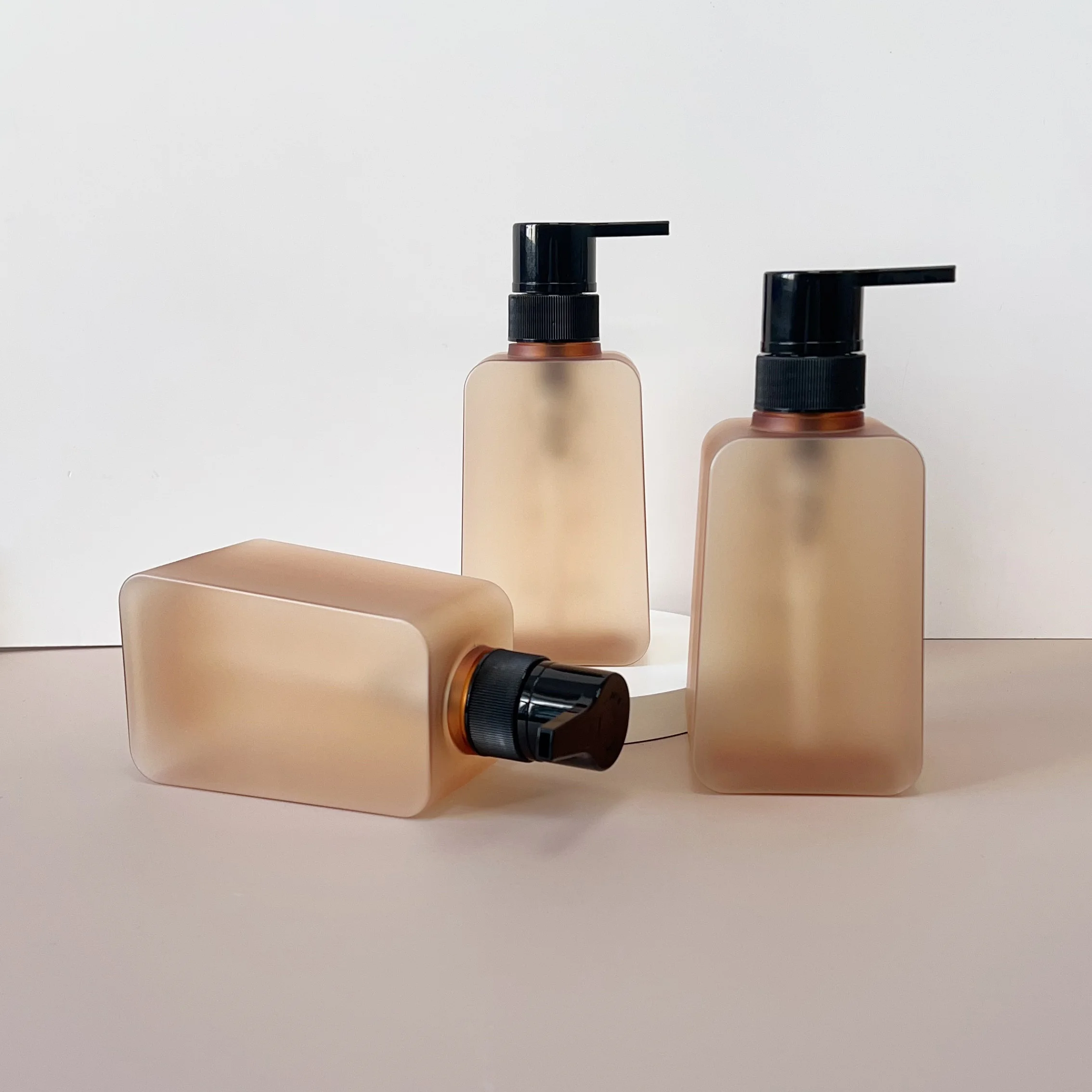 Factory Supply 50ml 250ml 450ml 750ml Petg Shampoo Body Wash square Frosted Plastic Bottle