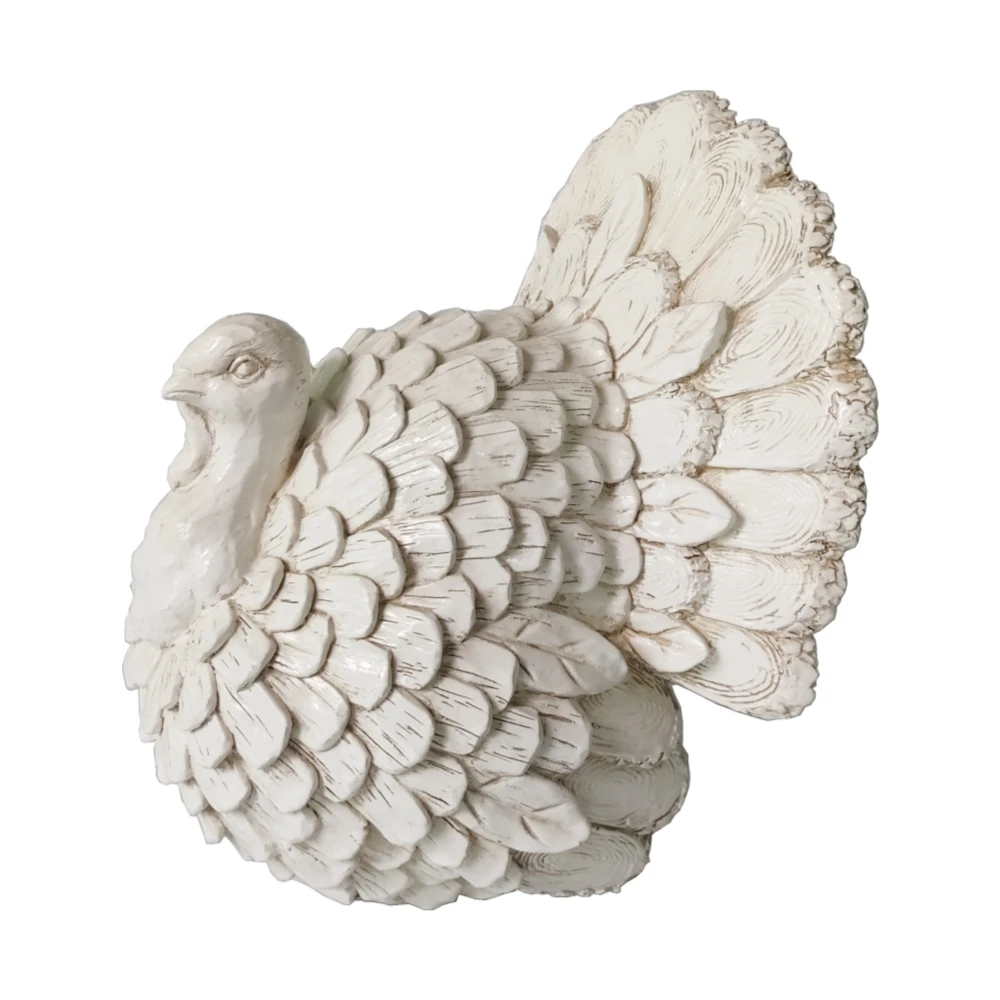 Fall Decor Gold Gilttered Resin Turkey Statue  Polyresin Turkey Sculpture
