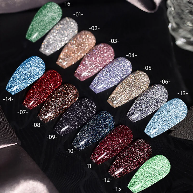 AIMEILI 6 Pcs Vernis Gel Semi Permanent Paillettes De Platine,Vernis à Ongles Gel Sparkly Shiny Metallic Polish Sans HEMA 8ml-Kit - Au Quotidien