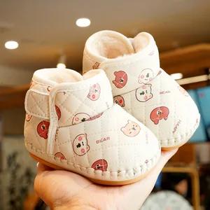 Wholesale Children's Winter Cotton Snow Boots Cartoon Design Infants' Walking Shoes  Baby Prewalker Shoes for Boys and Girls